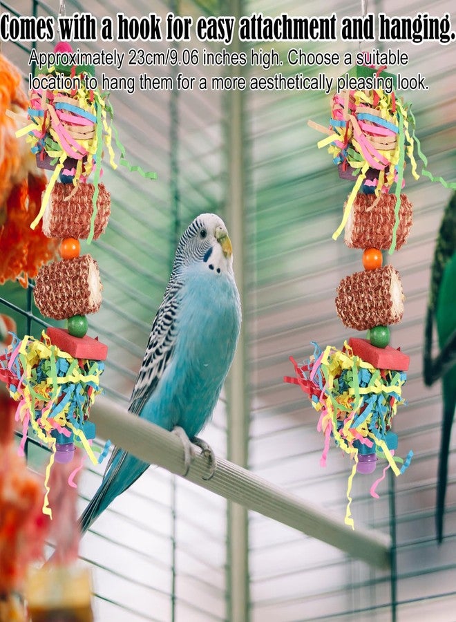 Penitue 2pcs Bird Toys, Parrot Toys for Parakeets Cockatoos Cockatiels Budgie Conure Macaw Corn Cob Shredding Paper Tearing & Foraging Toy Chewing Hanging Toy Cage Accessories for Small & Medium Birds Pet - Image 5